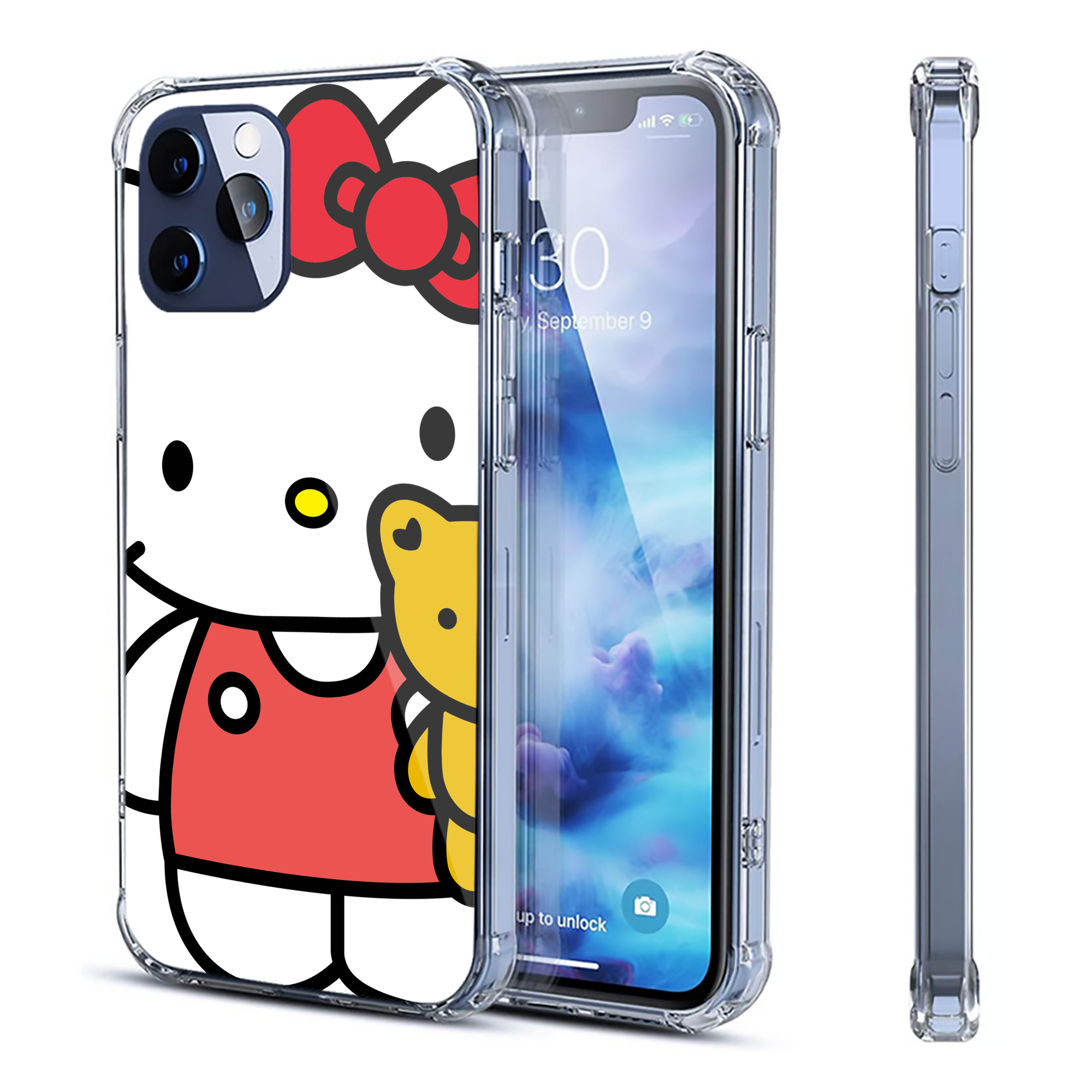 （画像用） Hello Kitty ハローキティ 【iPhone 12シリーズ対応】透明スマホケース（クリアソフトケース）